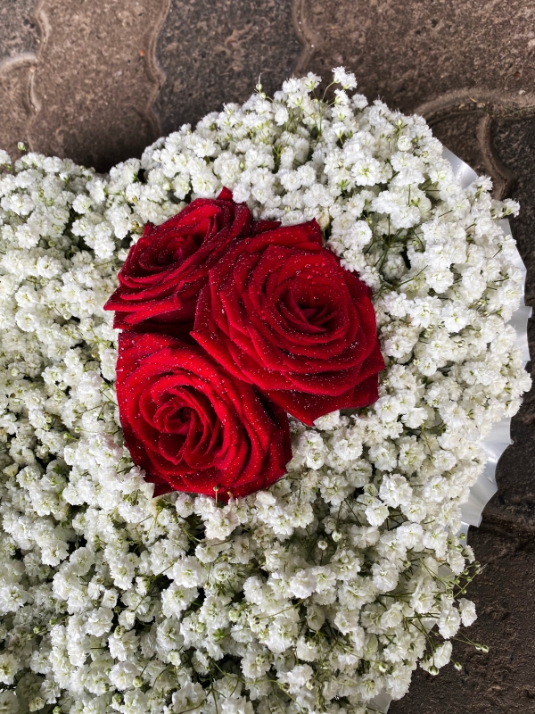 Gypsophila Heart With Roses