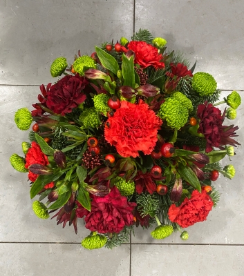 Classic Red and Green Posy