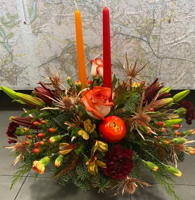 Table Arrangement + Candles ORANGE