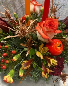 Table Arrangement + Candles ORANGE